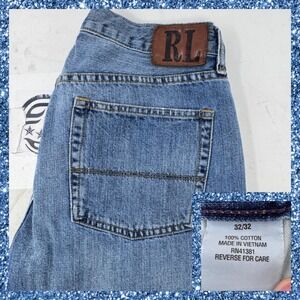 Polo Jeans Company Ralph Lauren Mens 32x32 Blue Cotton Straight Leg Jeans